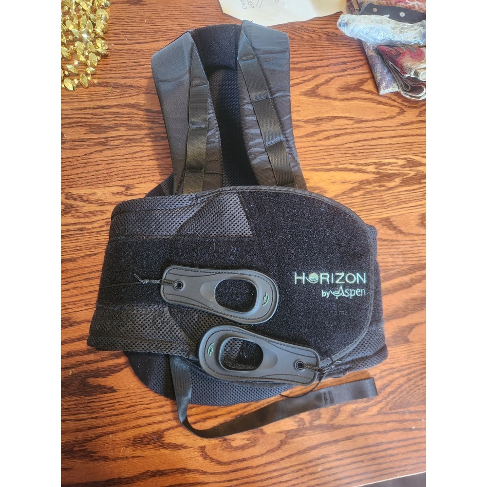 Aspen Horizon Back Brace Support Belt W/ Shoulder Straps Adjustable Lumbar